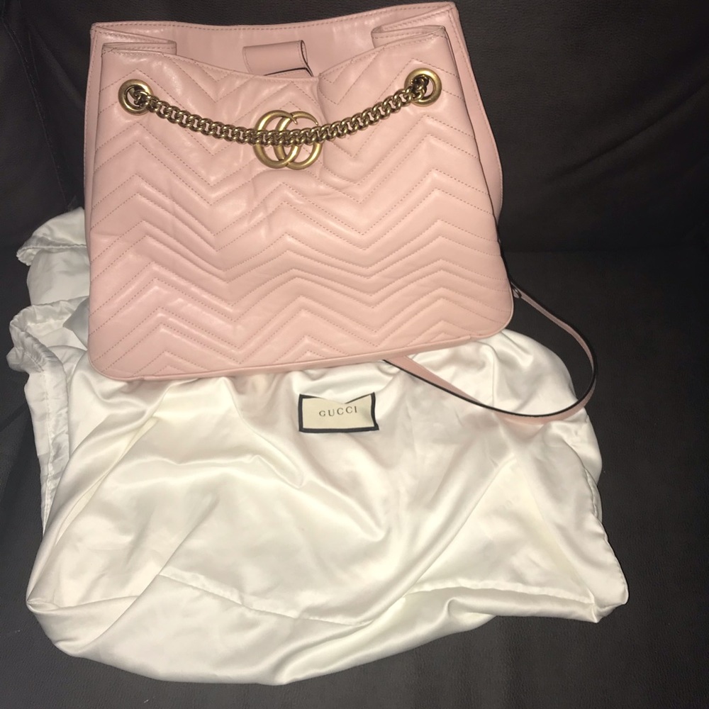 Auth Gucci Marmont medium Matelessé shoulder bag